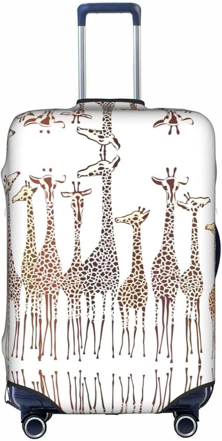 Cute Cartoon Funny Giraffes Stylish Luggage Cover:The Ultimate Travel Accessory,Fashionable Suitcase Protector