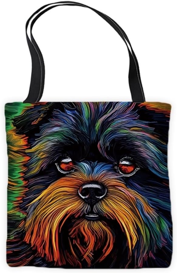 Cute Affenpinscher Dog Tote Bag Pet Animal Face Head Commuter Bag for Shopping Work