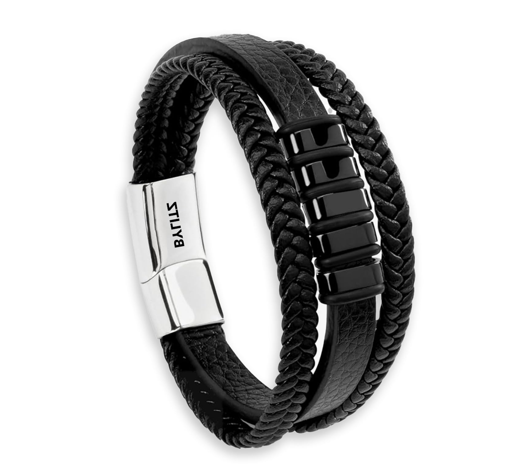Leder Armband personalisiert mit LED Geschenk-Box An meinen Sohn Mann Schatz Geschenk mit Glückwunschkarte für Männer Herren Jugendliche Jungen Geburtstag Weihnachten