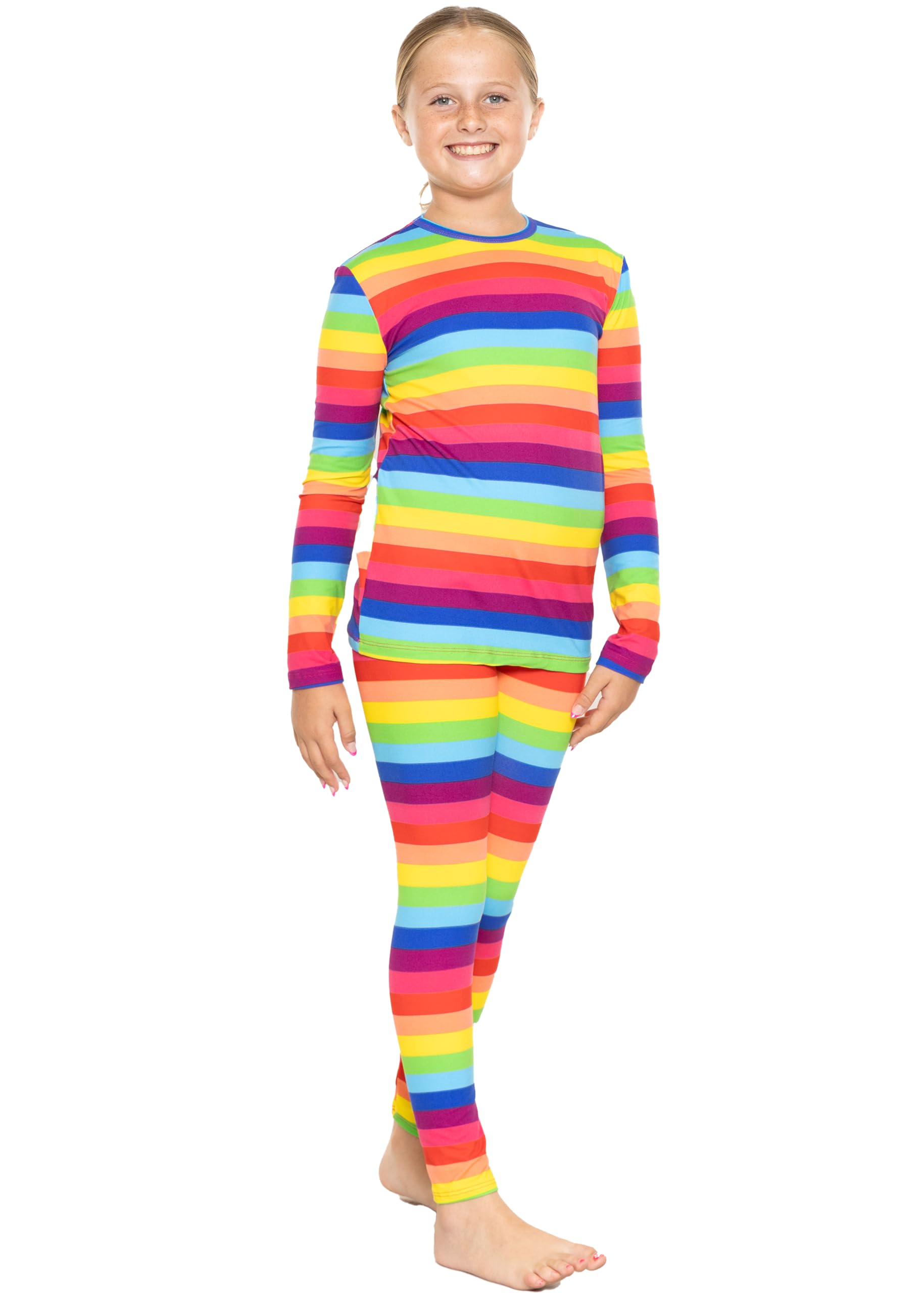 STRETCH IS COMFORT Girls 2 Piece Hoodie Short Sleeve Long Sleeve Crew Neck Top and Leggings Set Kids Thermals Underwear Set
