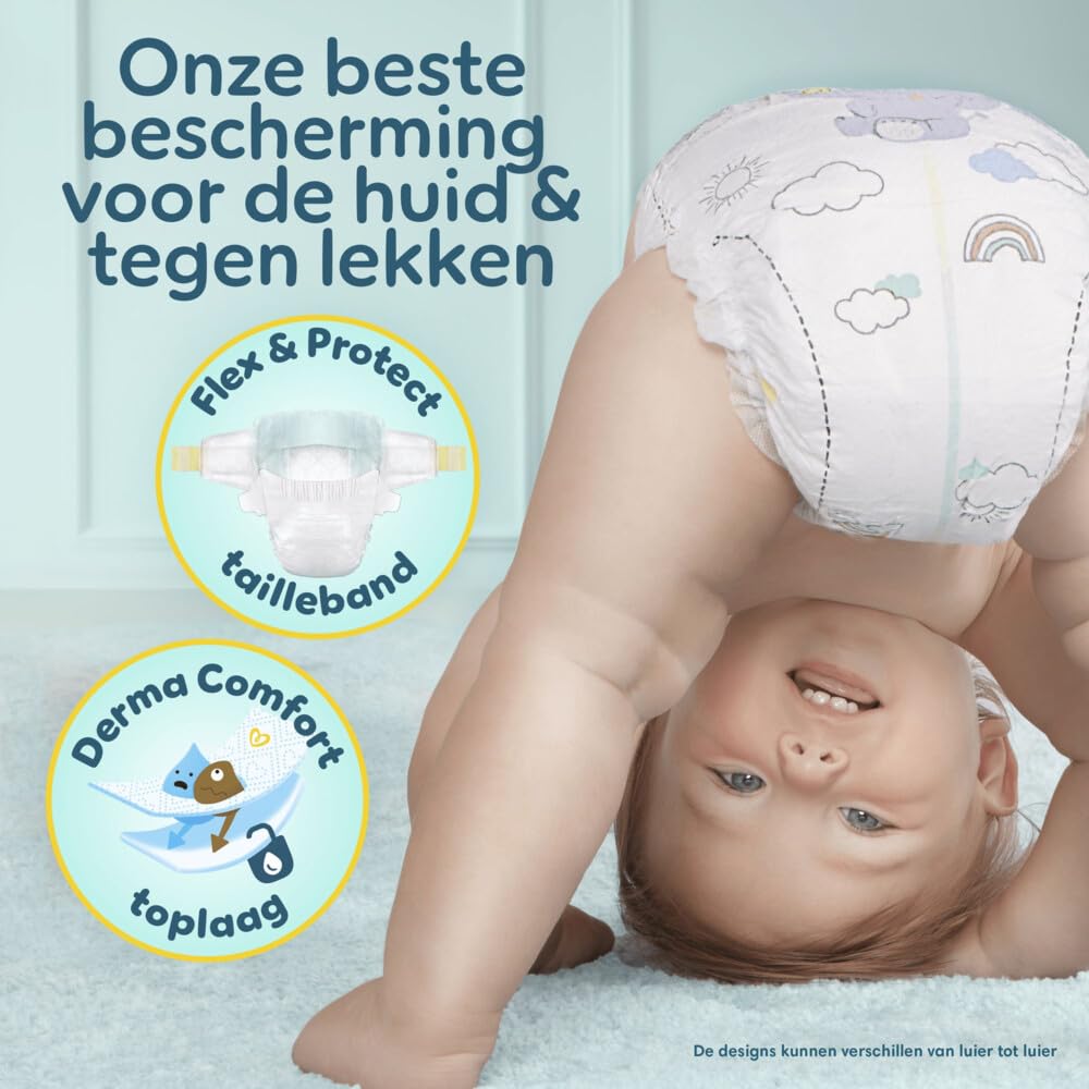 Pampers Pieluchy dla niemowląt rozmiar 7 (15+kg) Premium Protection, bardzo duże, miesięczne pudełko, najlepszy komfort i ochrona dla skóry wrażliwej, 128 sztuk