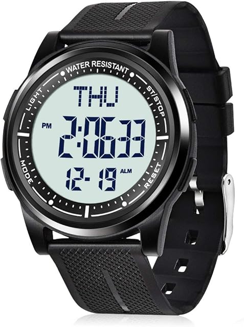 WIFORT Mens Women Digital Sports Watch Ultra-Thin and Wide Angle Vision Design, 5ATM Swimming Waterproof, Countdown Dual Time Split Time Stopwatch Backlight Alarm Mode, Wrist Watches for Boys Girls