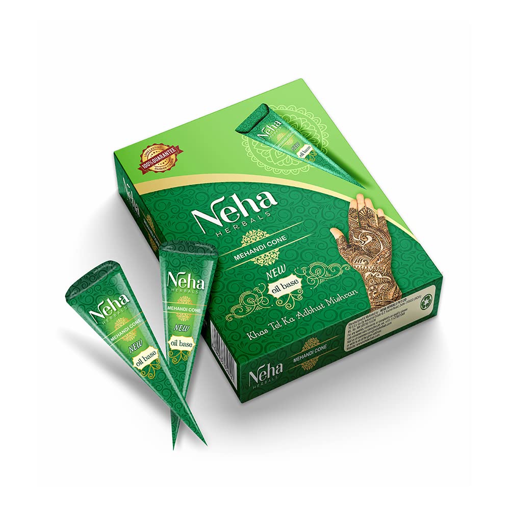 neha herbal NEHA HERBALS MEHANDI CONE (Pack of 12)-picture-42