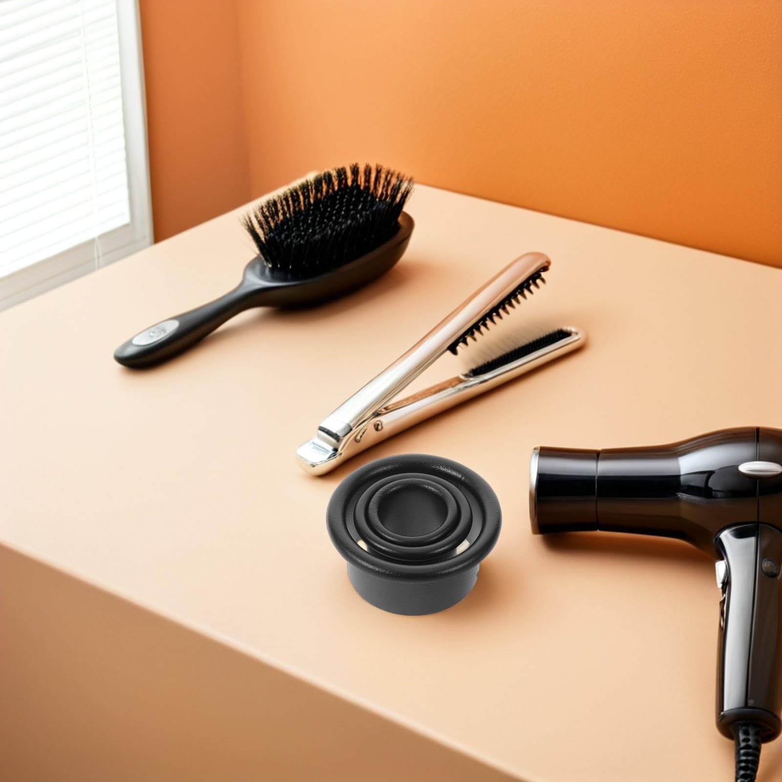 6 Piezas Soporte Almacenamiento de Acero de Inoxidable Secador Negro para Pelo Estable para Tubo de Viento y para Baño o Escritorio
