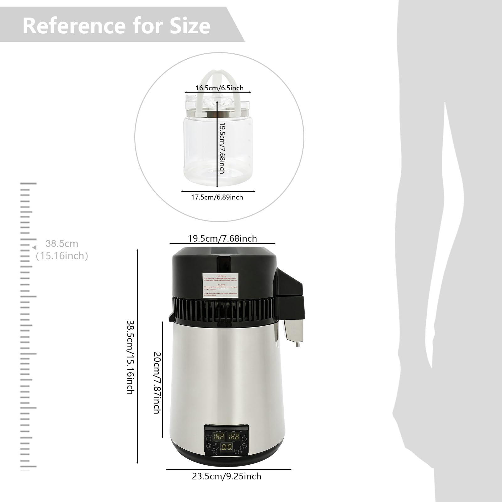 Destylator wody ze stali nierdzewnej 4L, 800W Aparat do destylacji wody