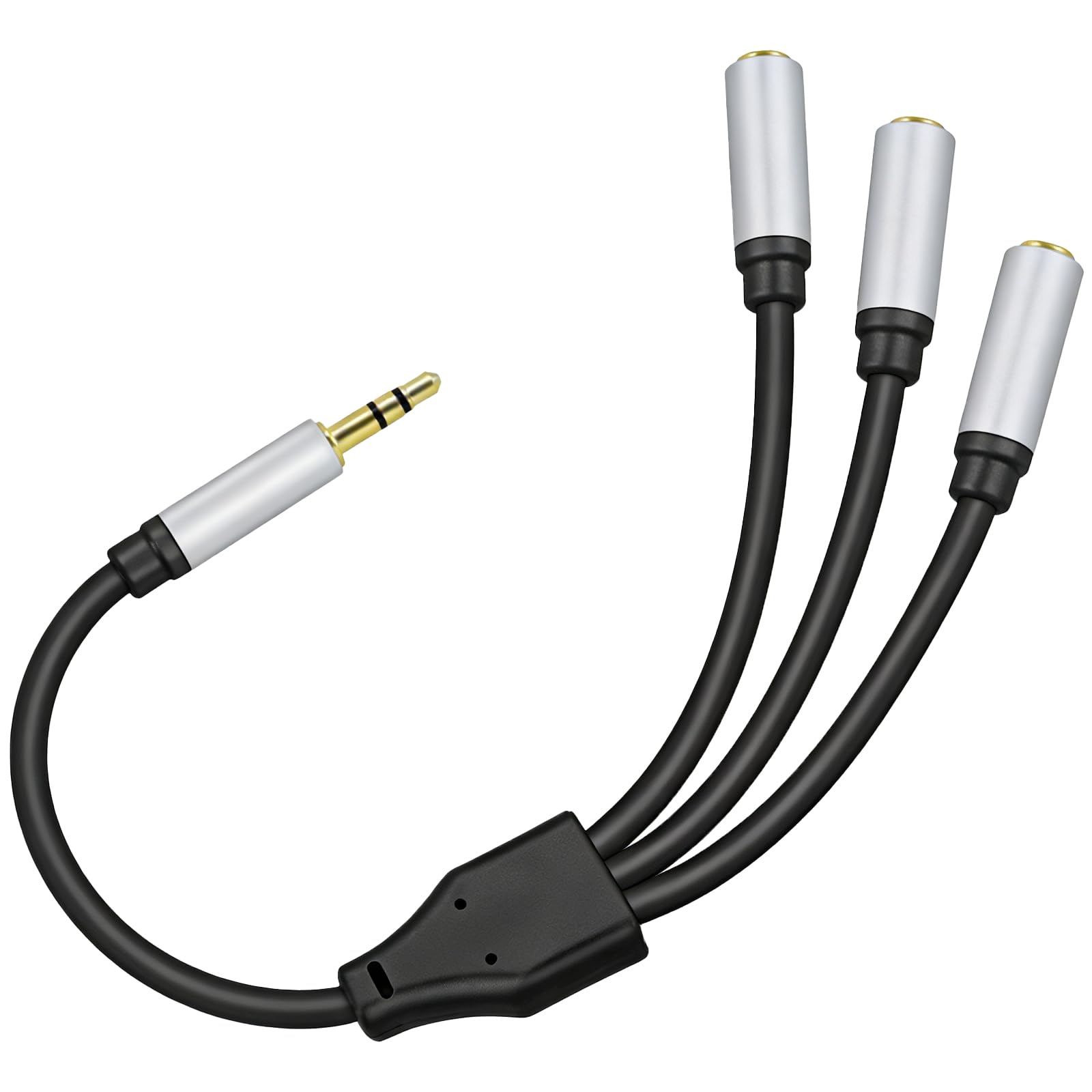 3,5 mm TRS-Stereo-Audio-Splitterkabel, 3,5 cm, 1 Stecker auf 3 Buchsen, Kopfhörer-Aux-Splitter, Hi-Fi-Stereo-Audio-Kopfhöreranschluss-Adapter für Telefon, PS4, Switch, Tablets, Verstärker und