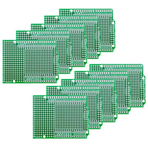 Electronics-Salon 10PCS Prototype PCB for Arduino UNO R3 Shield Board DIY, Combo 2mm+2.54mm Pitch.