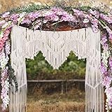 ANMINY Boho Macrame Wedding Backdrop for Arbor Arch Large Macrame Curtains Wall Hanging Handmade...