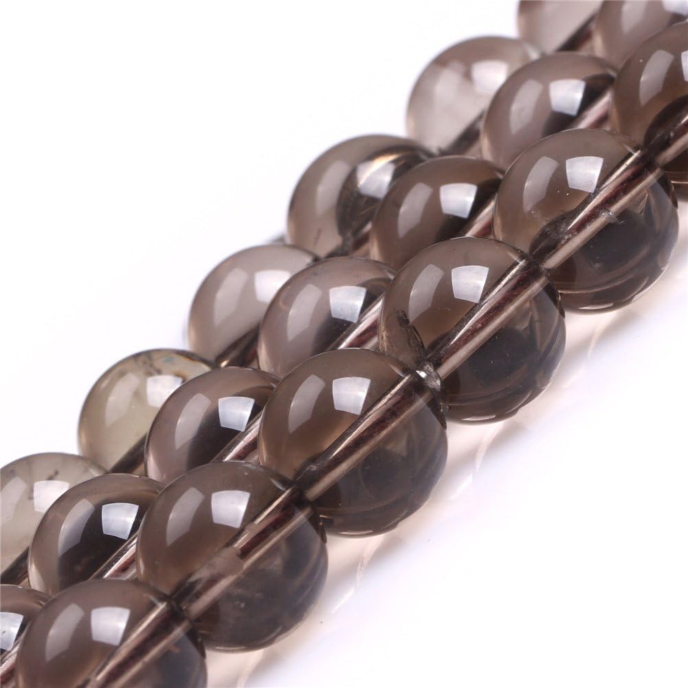Smoky Quartz Beads for Jewelry Making Natural Semi Precious Gemstone 12mm Round Strand 15" JOE FOREMAN