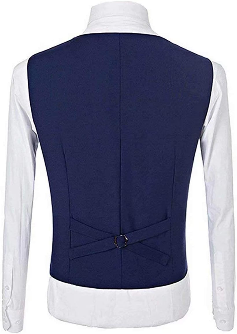 Three Piece Men's Suit Navy Blue Groom Tuxedos White Shawl Lapel Men Suits with Pants Wedding Business Suit