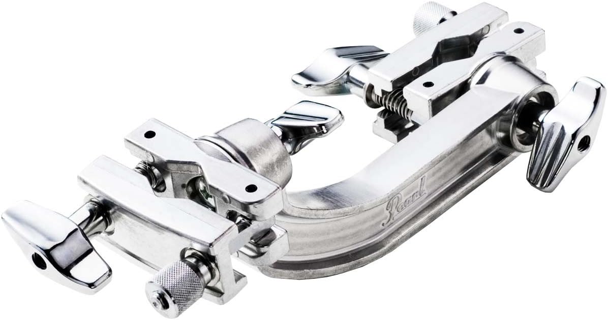 Pearl AX25L Single Accessory Clamp with Extended Locking, Two-Way, Double Forward/Side Tilting Expandable Drum and Cymbal Arm Clamps for Mounting Anywhere around the Drum Set (Fits 5/8" to 1-1/8" Pipes.)