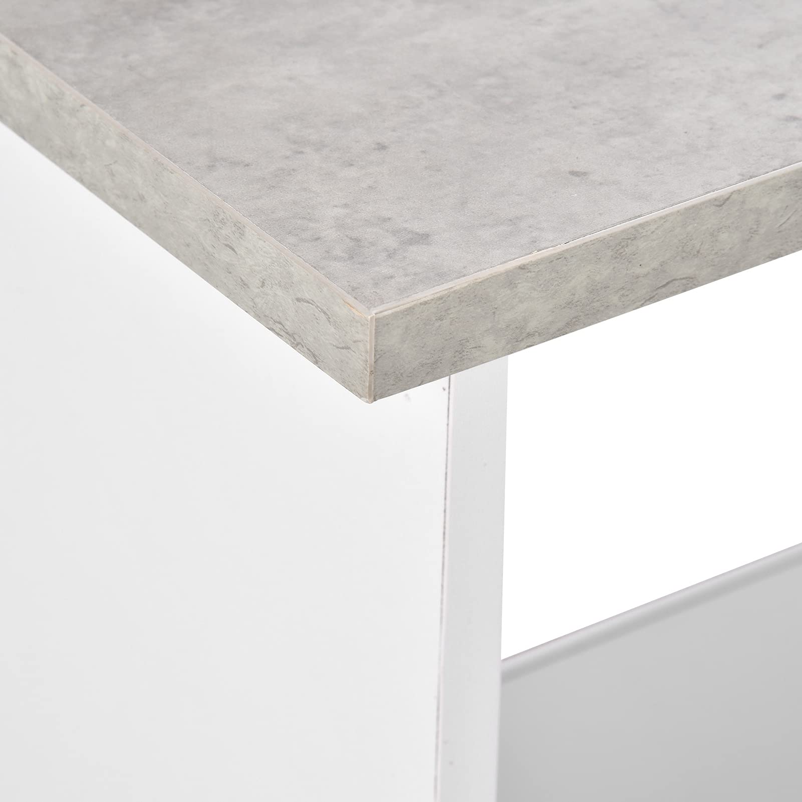 Tavolo da Bar Tavolino da caffè in MDF con Ripiani Laterali 115 X 103 X 50 Cm Scrivania Portaoggetti 60 Kg Capacità Massima per Soggiorno Sala da Pranzo Caffetteria Laptop Uso di Libri