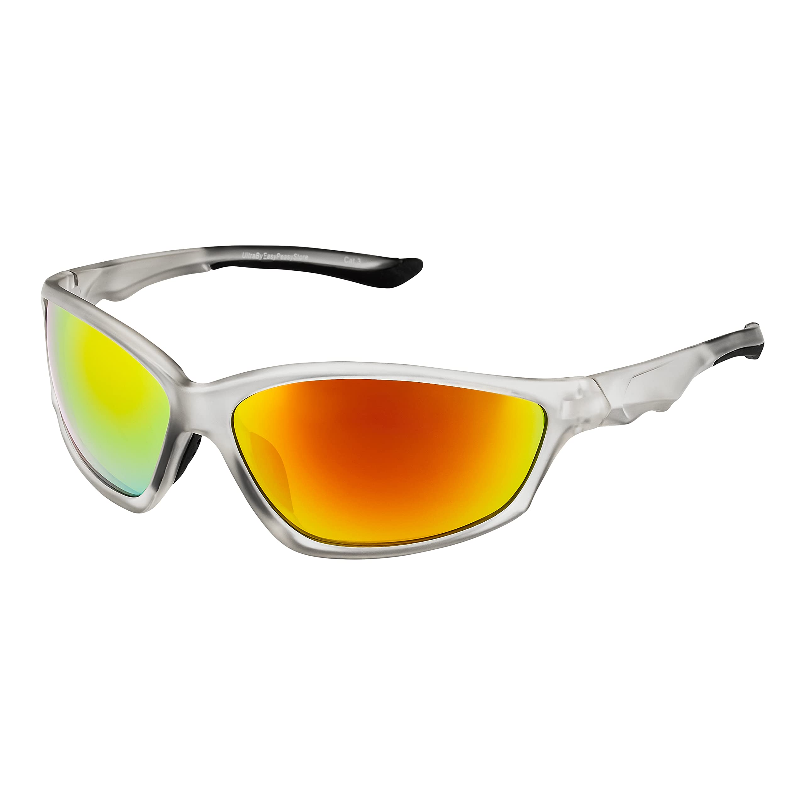 Ultrabyeasypeasystore Boys Storm Grey Ultra Kids Wraparound Sports Sunglasses Uv400 Protection - Childrens Flexible Frame For & Girls Ages 10-16 Years
