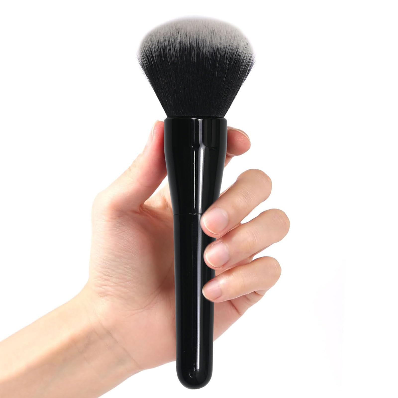 Mezrkuwr Pennello grande per polvere, pennello per fondotinta, pennello professionale per trucco per sfumare liquidi, creme e polvere impeccabile, lucidatura, sfumatura, correttore