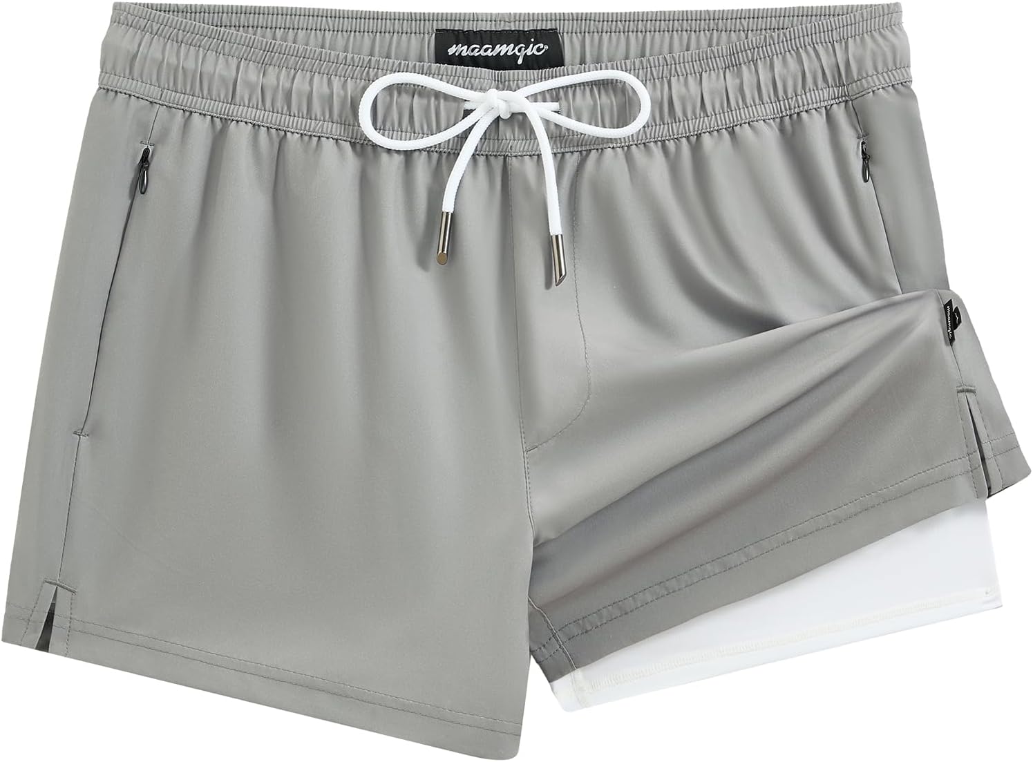 maamgic Mens Swim Trunks with Compression Liner Short Stretch Mens Bathing Suit Quick Dry Swimming Trunks Swimsuit