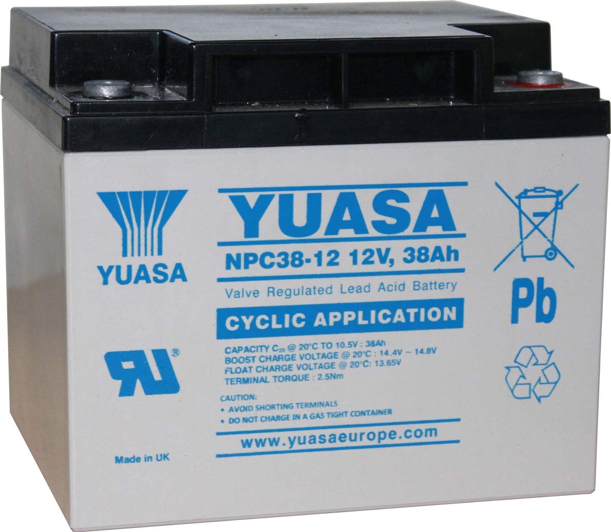Yuasa npc38-12, 12 V 38Ah batería de plomo y ácido