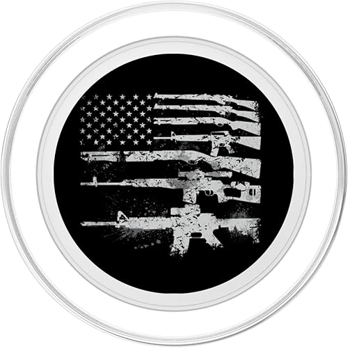 Miniatura 2 de Pistola de bandera de Estados Unidos, rifles de armas 2A, enmienda 2A, regalo del día del padre, PopSockets PopGrip agarre intercambiable para