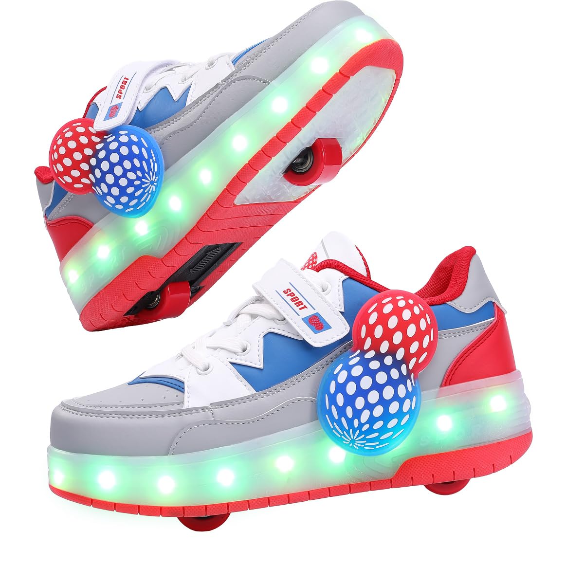Retractable Roller Shoes & Girl Sneaker, Adjustable Roller Skates Suitable for School and Outdoor Activities