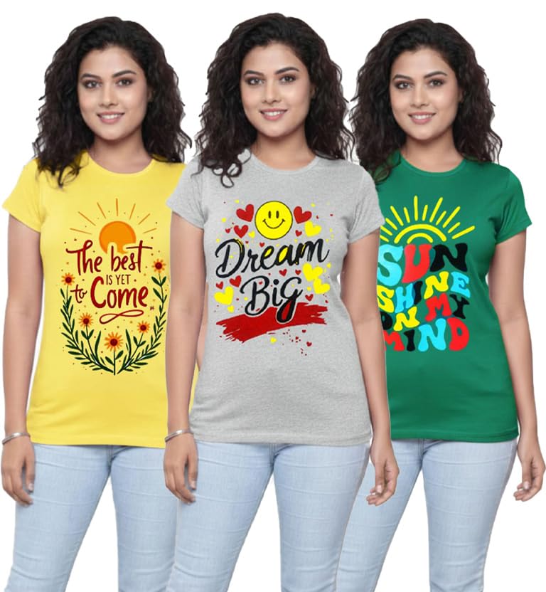 Image of MIST N FOGG Casual Printed Womens Combo Tshirts