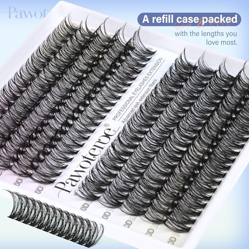Image of Pawotence Lash Clusters 200pcs Individual Lashes 30D 40D Cluster Eyelash Extensions 11-16mm Eyelash Clusters Lash Extensions for Self Application (30D&40D, 0.07D, 11-16mm Refill)