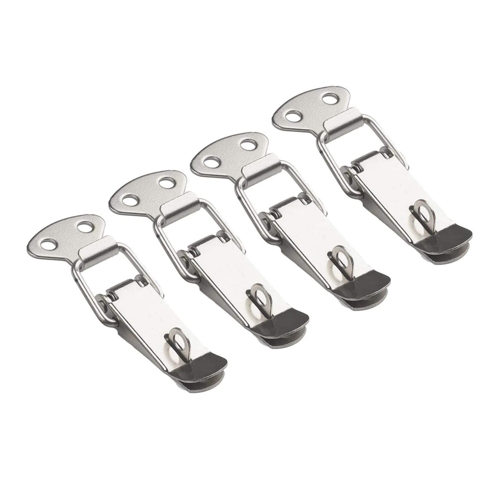 30PCS Door Latches Cabinet Spring Catch Boxes Handle Toggle Lock Clamp Hasp for DIY Tools(Silver-with Lock)