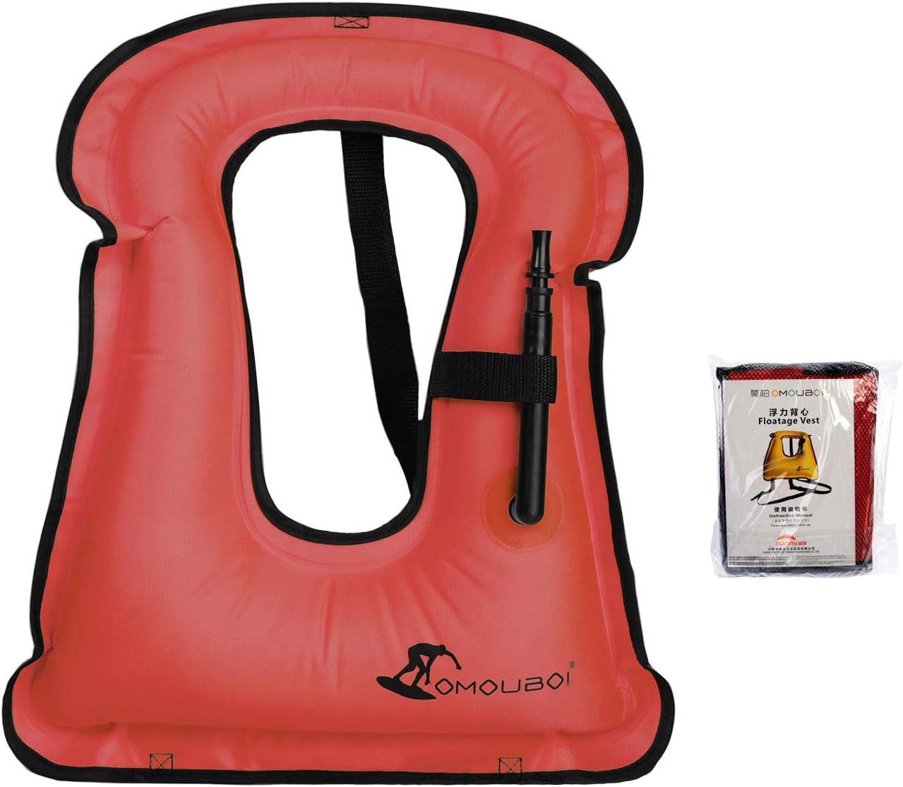 OMOUBOI Inflatable Snorkel Vest for Adults Women Men, Snorkeling Jackets Vests with Crotch Strap for Snorkeling Swimming Paddling Boating Water Sports Beginner Adults-Only 88-180 lbs (Pink): Sports & Outdoors