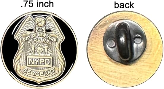 Amazon.com: PBX-008-6 NYPD Sergeant shield round sgt lapel pin