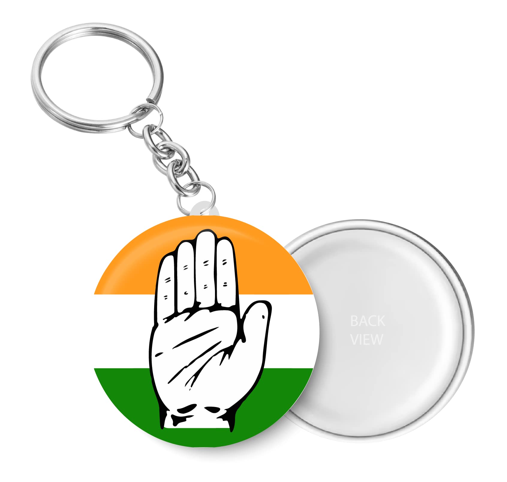 peacockride Indian National Congress Party I INC I Key Chain (Plastic, Multicolor, 44mm)-picture-55