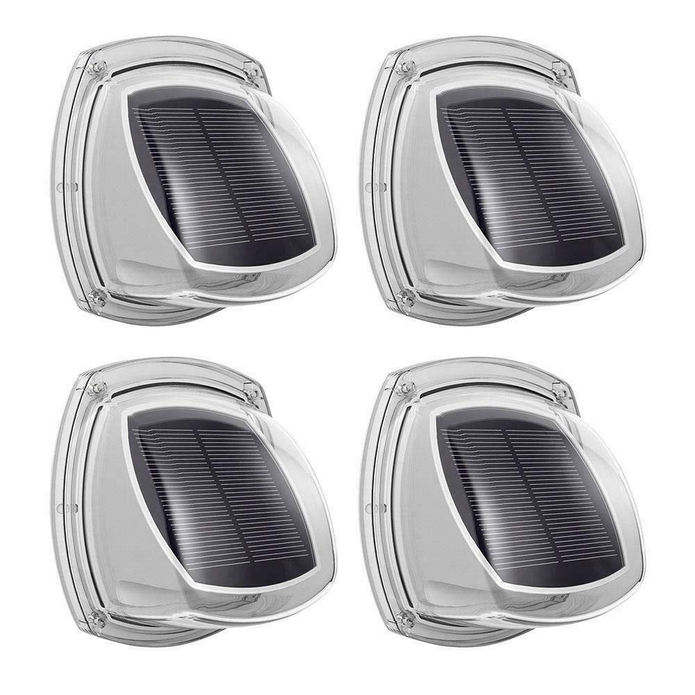 2X SMD 6 Led Outdoor Solar Light Lamp | Wall Fence Door Step Security Bright Lights Lamps | Waterproof and ABS Material Slant Design Garden Fence Shed Walkway Driveway Decoration