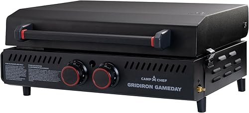 Miniatura 3 de Gridiron Gameday - Parrilla de propano portátil de 24 pulgadas, parrilla de mesa plana con tapa con bisagras, 24,000 BTU, encendido con lanzallamas,