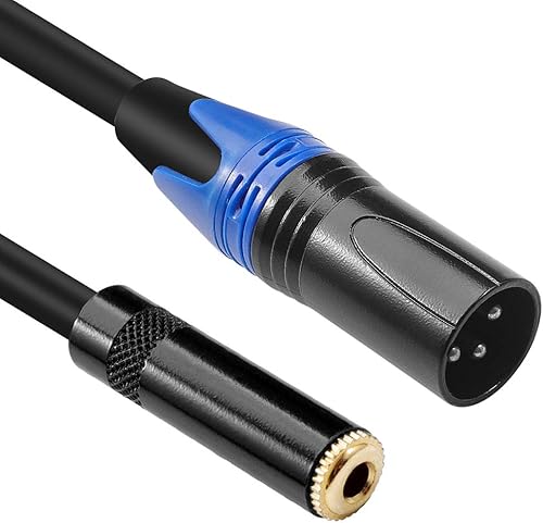 Miniatura 7 de Disino Cable macho de 18 a XLR, equilibrado de 0.138 in (18 pulgadas) estéreo TRS Mini Jack a XLR macho Cable adaptador convertidor de audio - 3.3