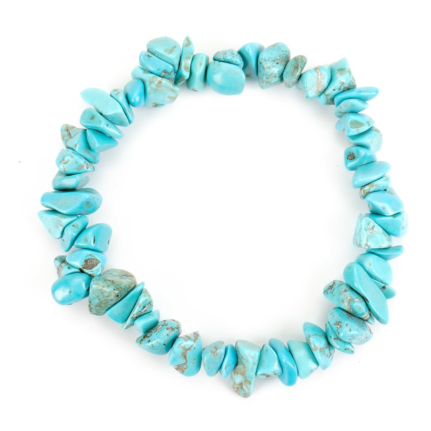 Bracelets for Men & Women - Natural Gemstone Raw Beads Stretch Bracelet, Irregular Chips Healing Crystal Jewelry. Anxiety Relief for Stress & Negative Energy Protection.