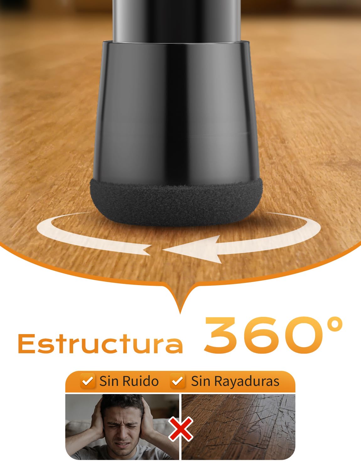 Protector Patas Sillas 24 Piezas Extra Pequeño - Negro Silicona Protector Sillas Patas con Almohadillas de Fieltro,Eliminan el Ruido y los Arañazos