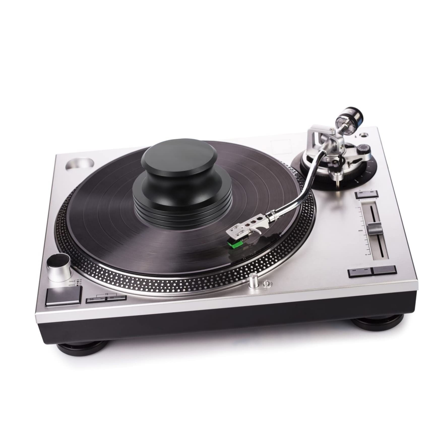 BESTonZON 1pezzi Stabilizzatore Per Dischi Alluminio Nero Accessorio Per Giradischi Design Ergonomico e Leggero Riduce e Usura Per Amanti Della Musica e Collezionisti Di Vinili