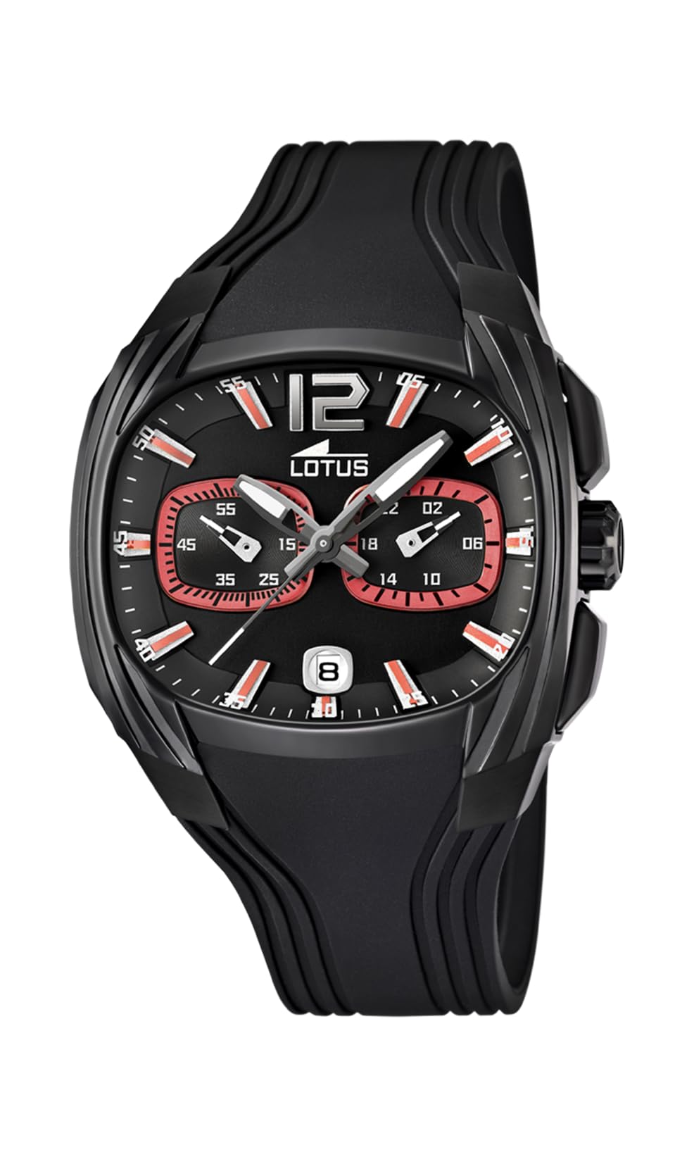 LOTUS Reloj Hombre Analógico de Caucho Negro