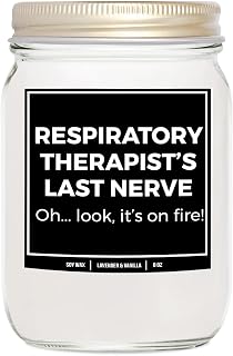 You Nique Designs Respiratory Therapist 8 Oz Candle Gift for Respiratory Therapist - Funny Respiratory Care Week, RT Week Gifts, Respiratory Therapy Gifts Ideas (Lavender & Vanilla)