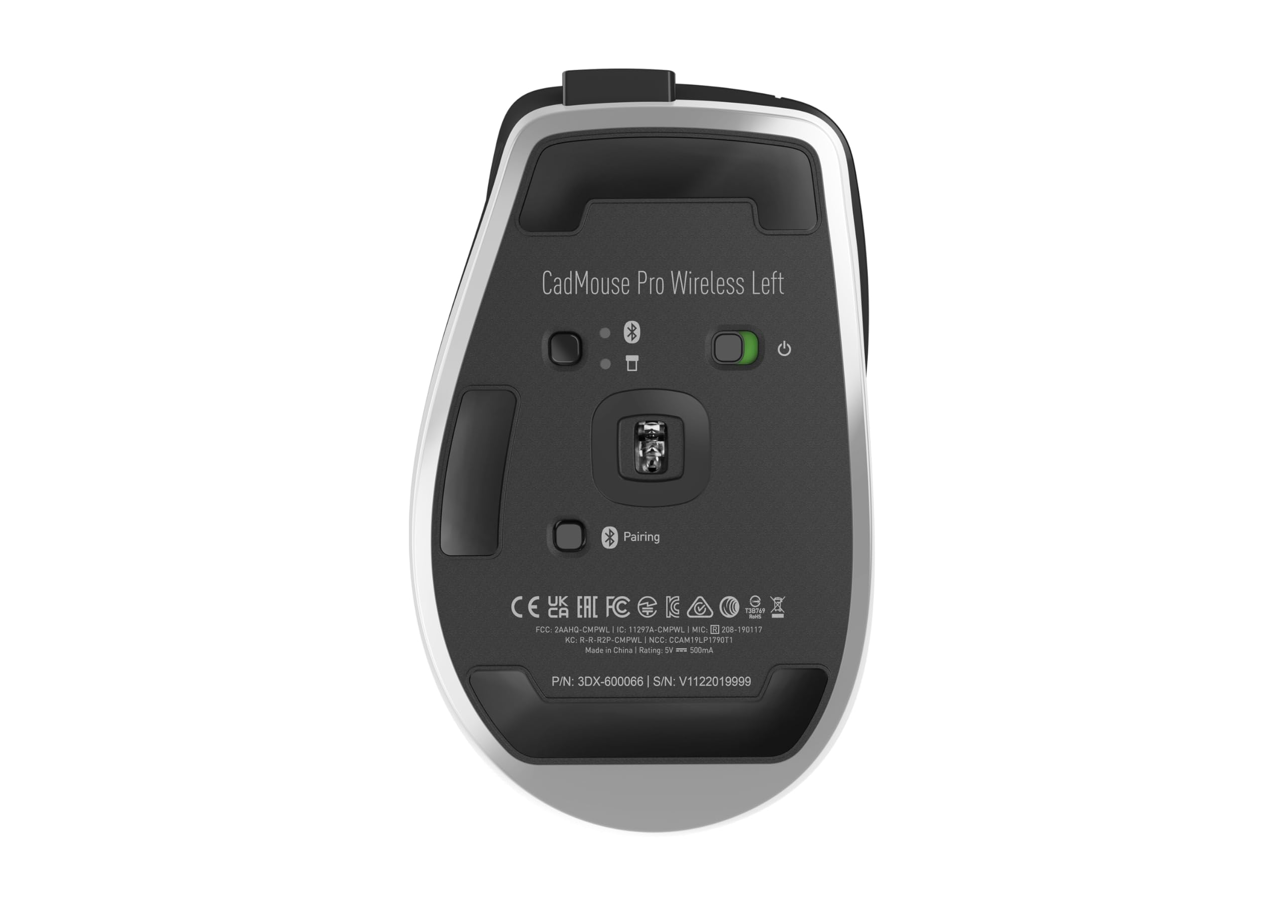 3Dconnexion CadMouse Pro Wireless Left (Mouse ergonomico, ottico, wireless, USB-C, Mancino, nero)