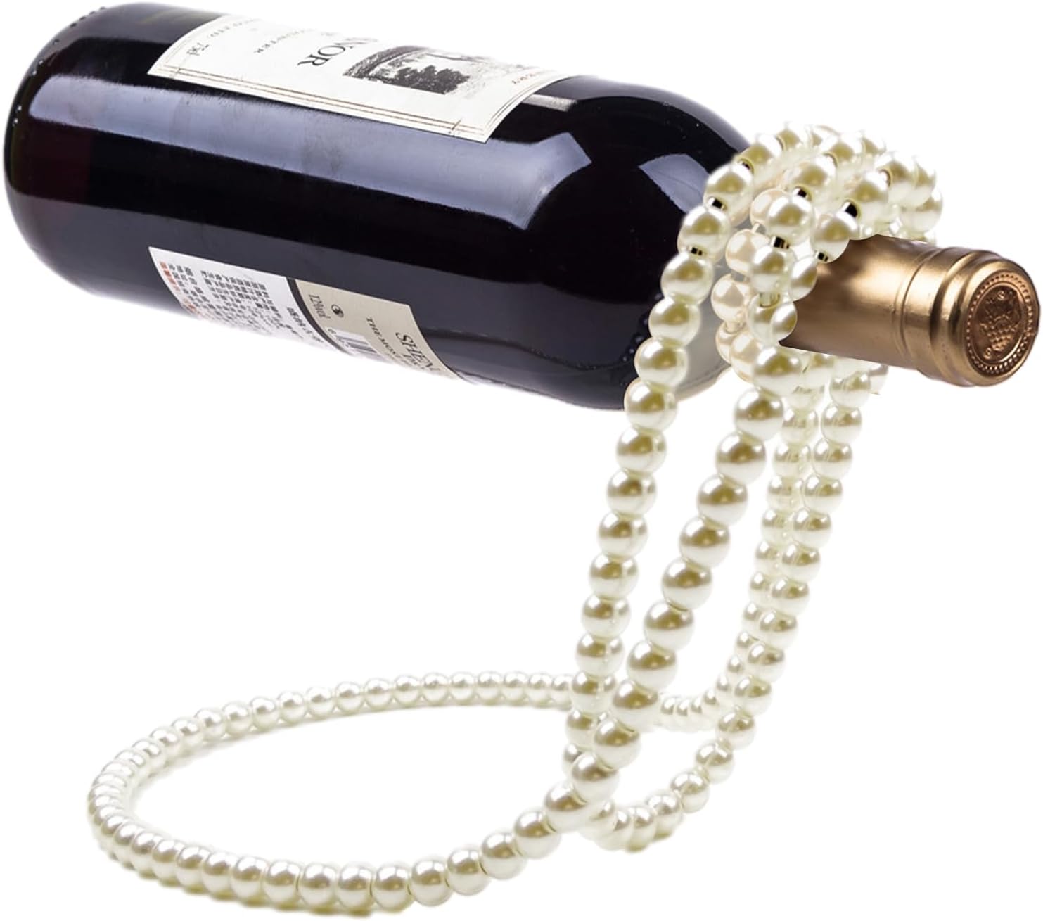 glebe Artificial Pearl Necklace Floating Wine Rack Pearl Necklace