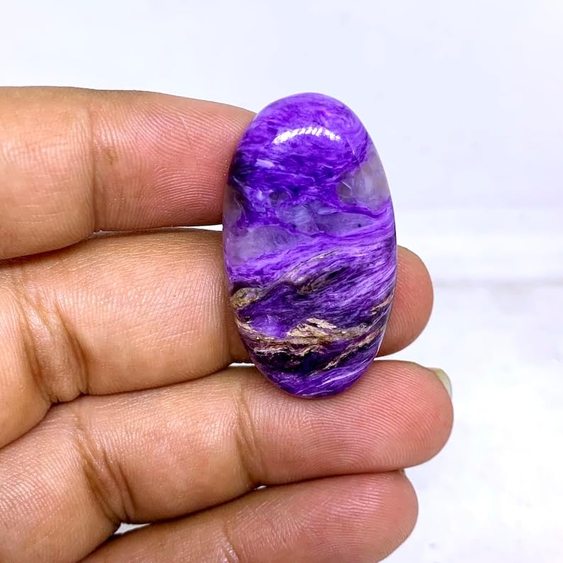 Charoite naturelle cabochon de qualité supérieure pour collier d'exception - 4