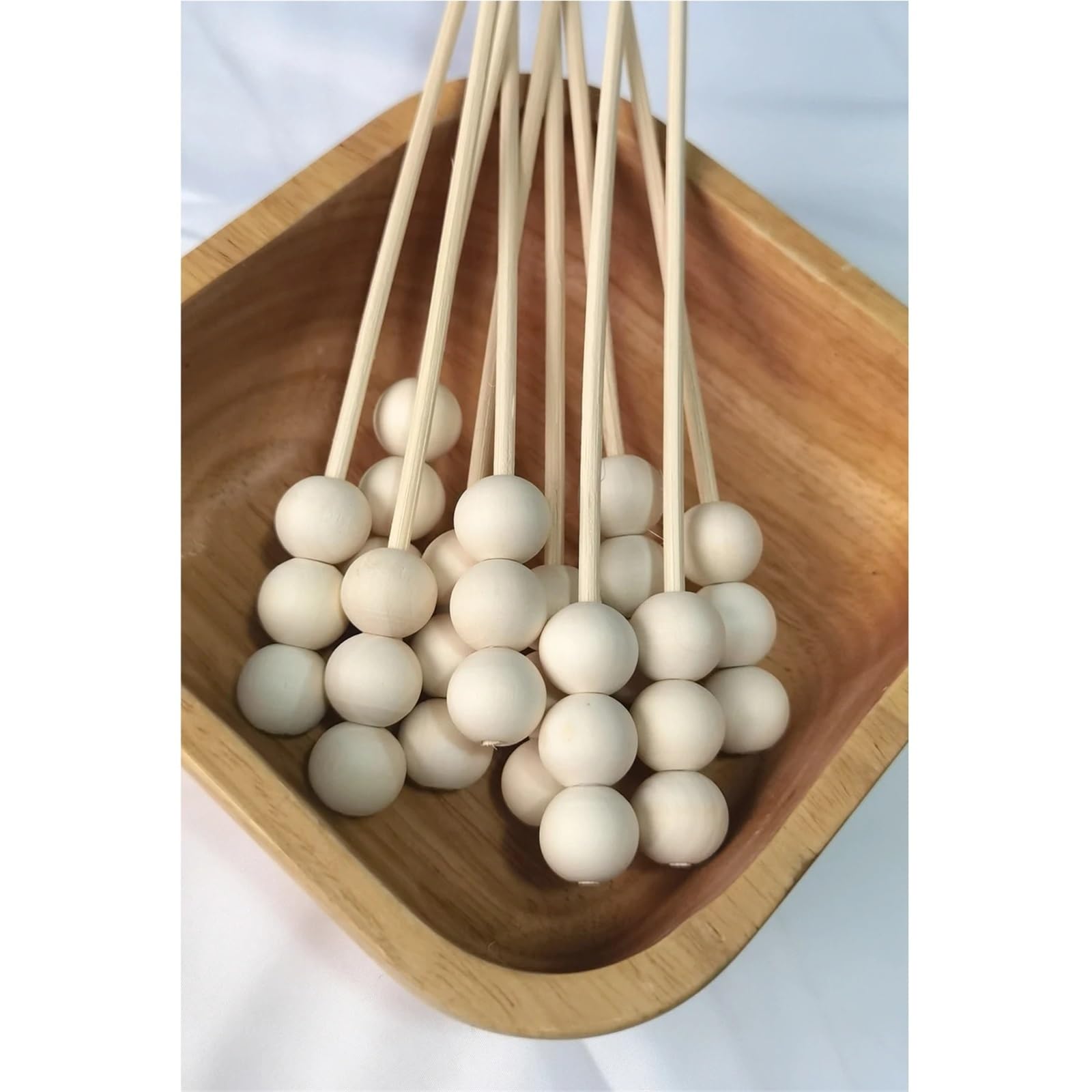 XUCZHAI 10pcs Wooden Ball Sticks For Home Fragrance Diffuser 3mm Rattan Replacement Reed Essential Oil Refill