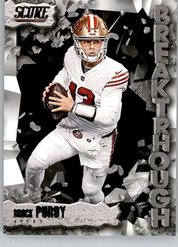 2023 Score Breakthrough #10 Brock Purdy San Francisco 49ers Official Panini NFL Football Trading Card (Stock Photo shown, Near Mint to Mint
