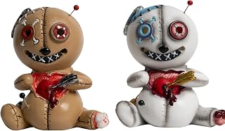 Voodoo Doll Cone Burner, Xuanhuan Voodoo Doll Incense Burner, Table Top Handmade Craft Decoration Resin Incense Burner Statue Ornament for Home Office Decor (Brown+White)