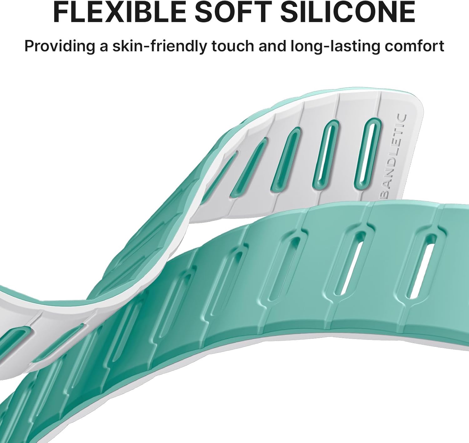 Bandletic Magnetic Watch Bands Compatible with Apple Watch Ultra Band, Dual Sided & Soft Silicone Safety Loop for iWatch Bands 49mm(Ultra3/Ultra2), 45mm(9/8/7), 44mm(SE3/SE2/SE/6/5/4), 42mm(3/2/1) - Image 4