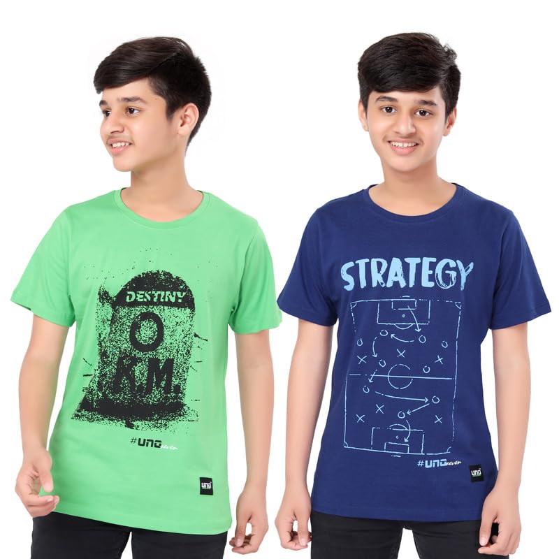 Image of UNOseven Boys Cotton T-Shirt - Pack of 2