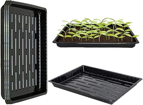 BeGrit Microgreen Seed Starter - Bandejas de cultivo de semillas poco profundas, planos de germinación no estándar, bandeja 1015 sin agujeros,