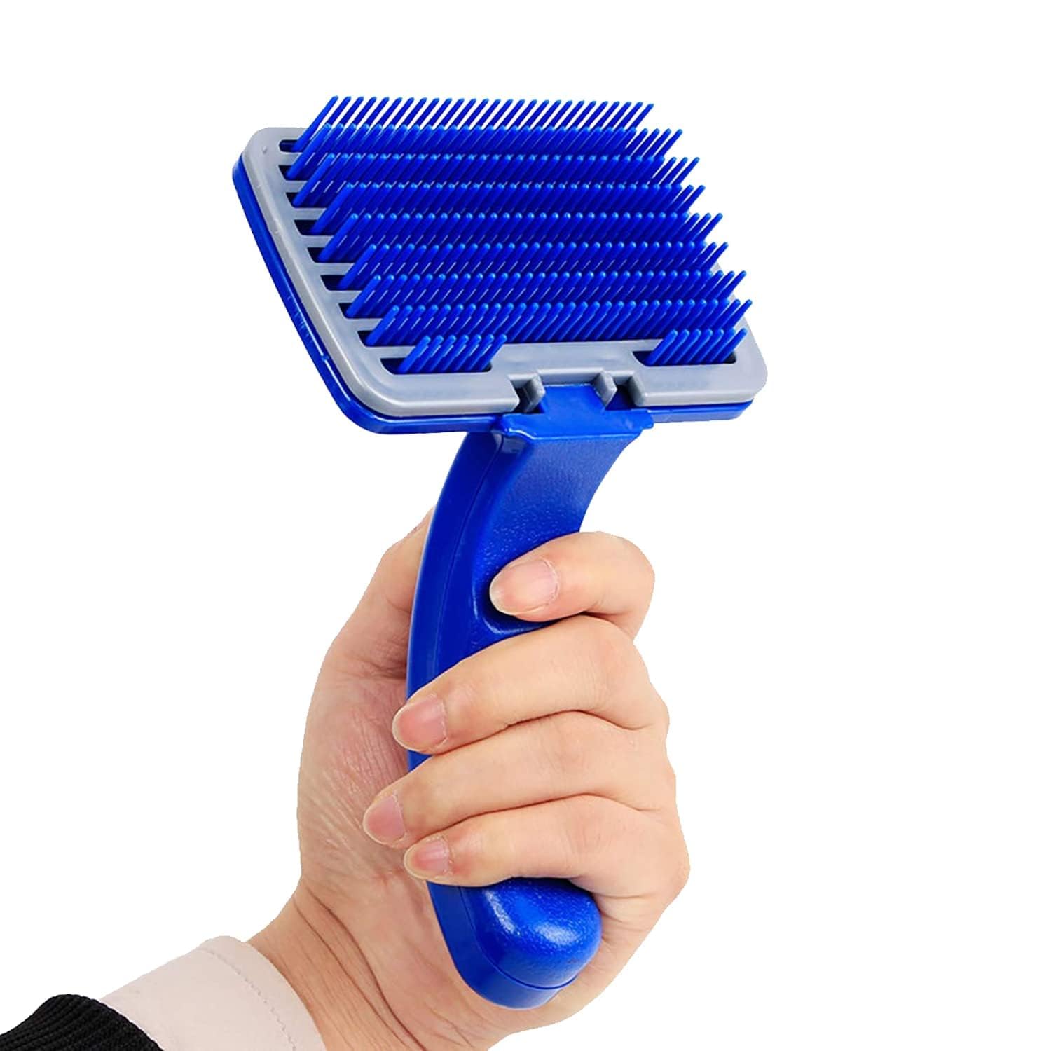Dog Hair Slicker Brush for Grooming & Cleaning Shedding Hair Fur – Pet Comb for Dogs, Cats, Rabbit & Goat | Massage Brush with Auto-clean feature | For Long & Short Hair (B0DDC93QSF) Amazon Price History, Amazon Price Tracker