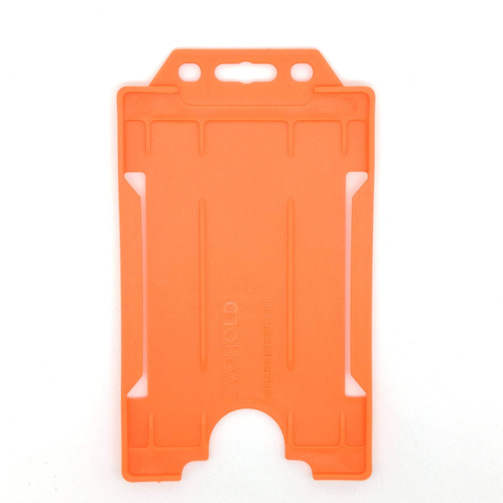 ALG ID Cards® Open Faced Rigid ID Card Name Badge Holders - Vertical/Portrait - Pack of 100 (Orange)