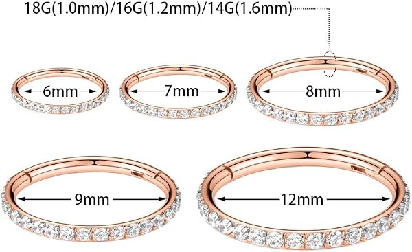Opal CZ Conch Hoop Ring Septum Schmuck Türkis Nahtloser Clicker Ring Daith Ohrringe Chirurgischer Stahl Turm Tragus Conch Piercing Schmuck Kleiner Hoop Ohrring Nasenring 20G 18G 16G 14G 12G - 2
