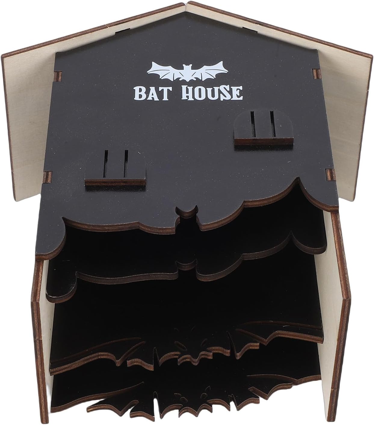 Zerodis Wooden Castle Bat Houses Birdhouses Weatherproof Chamber Box Bat Shelter Mounted On Trees Poles Barns for Outdoor Gardens Farms Yard Decorations Wooden Castle Houses Assembly