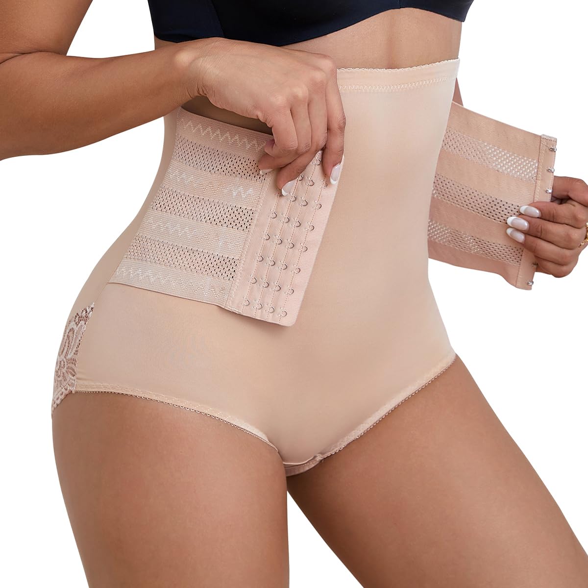 Uwufex Lace High Waist Tummy Control Shapewear for Women Butt Lifter Panties Corset Body Shaper Girdle Slimming Underwear